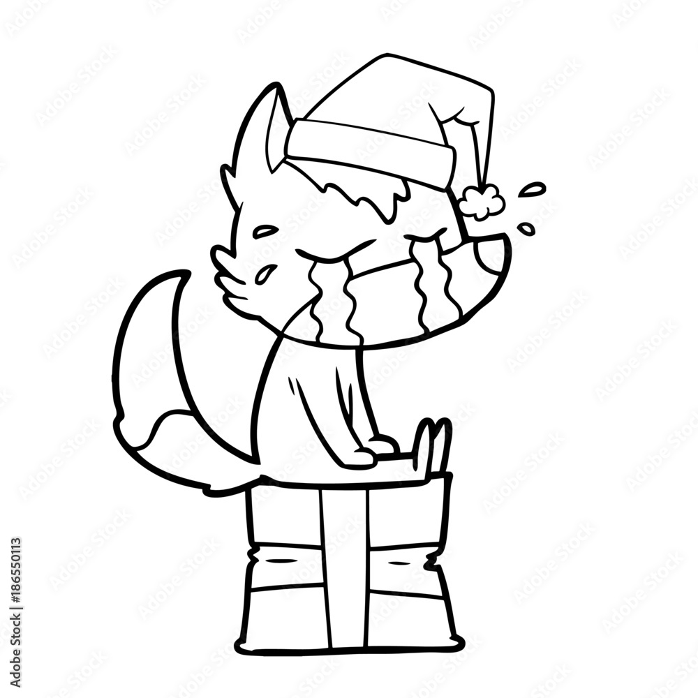 cartoon crying christmas wolf cartoon crying christmas wolf