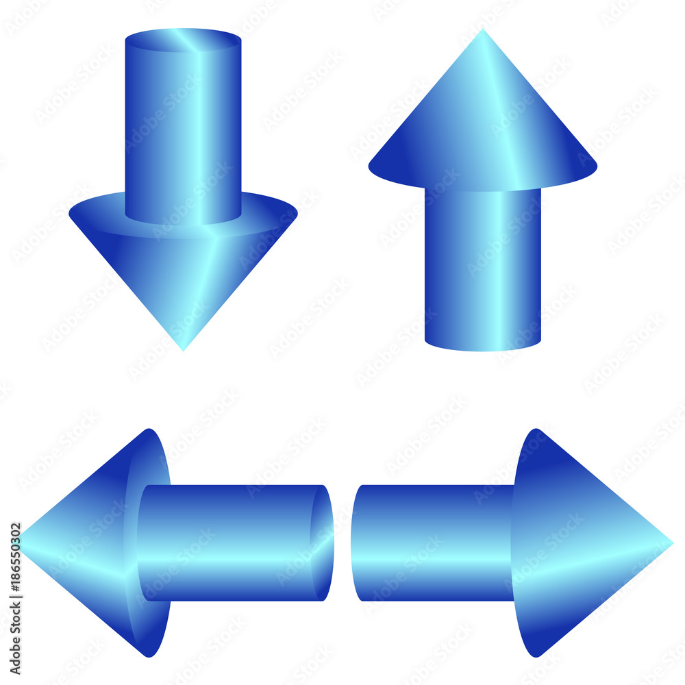 Set of 3d round arrows.