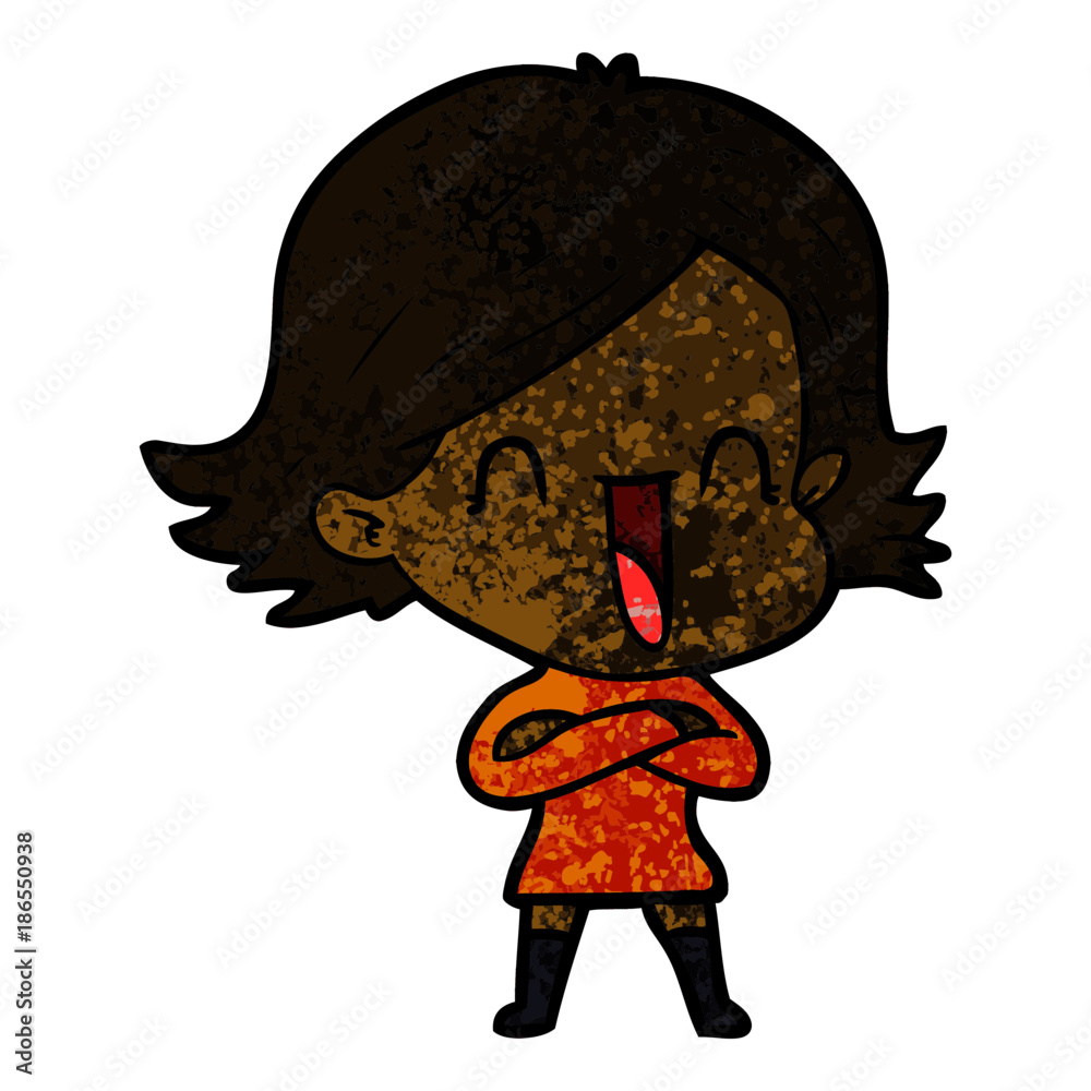 cartoon laughing woman