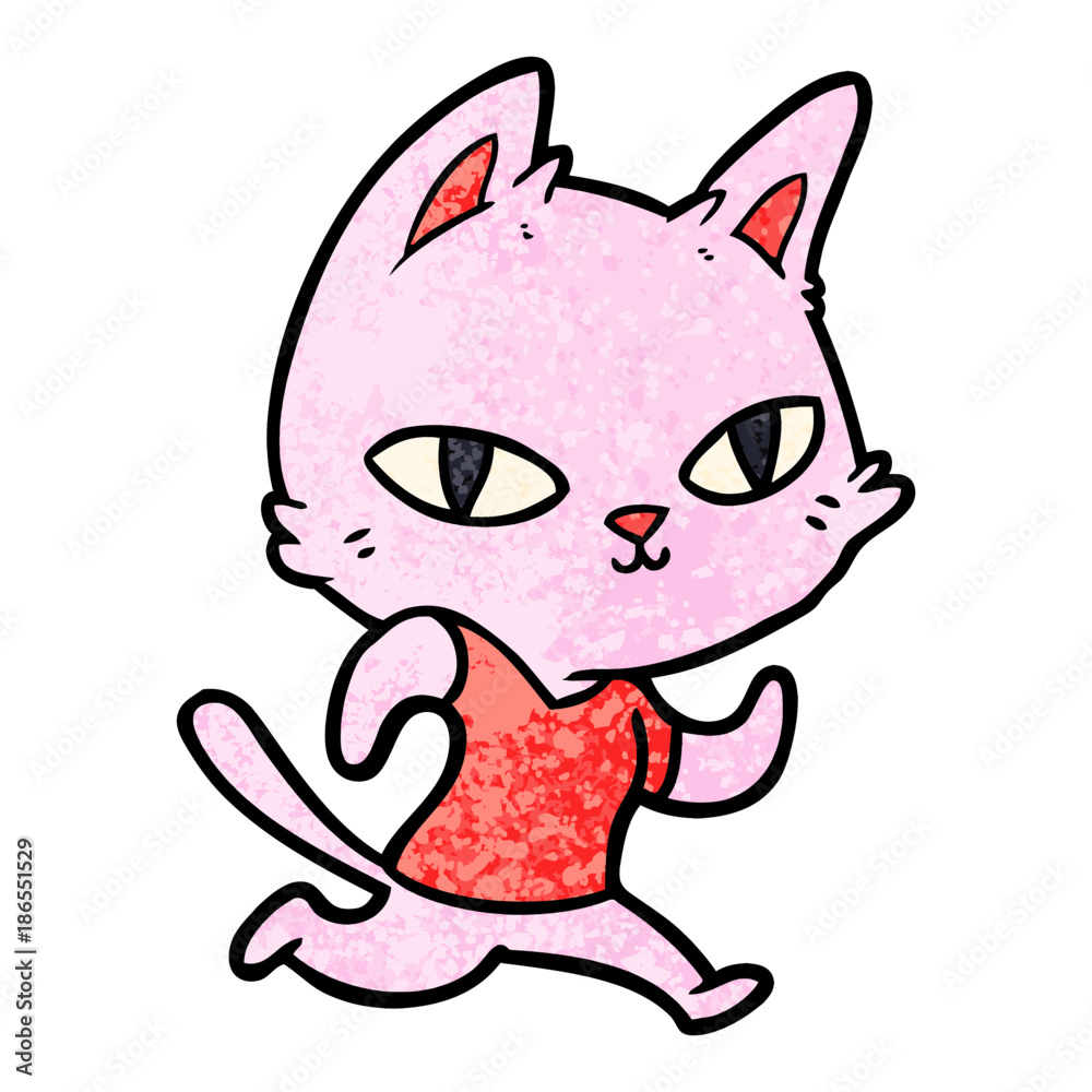 cartoon cat running