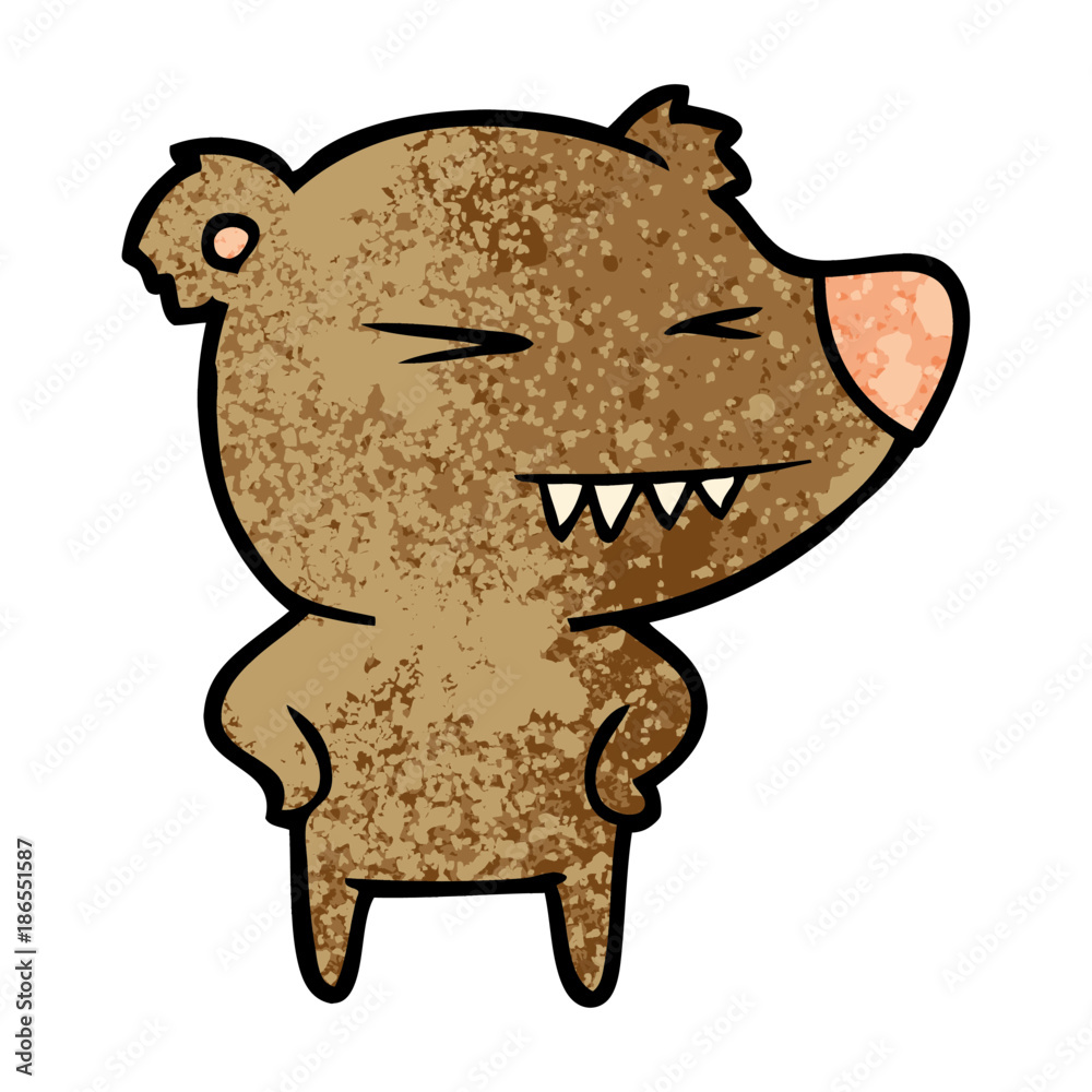 Obraz premium angry bear cartoon with hands on hips