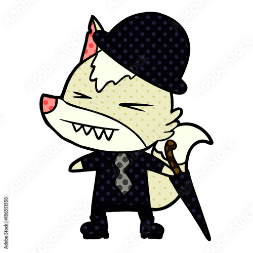angry wolf boss cartoon