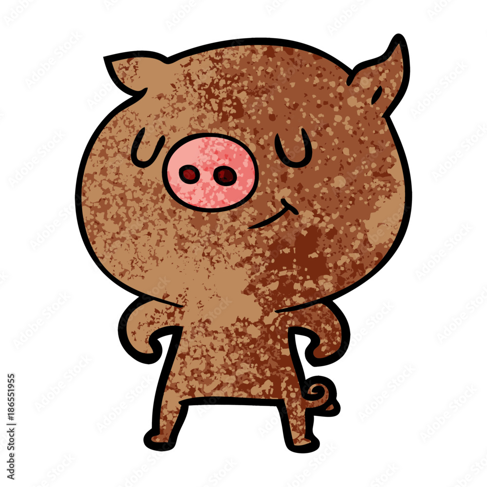 Fototapeta premium happy cartoon pig