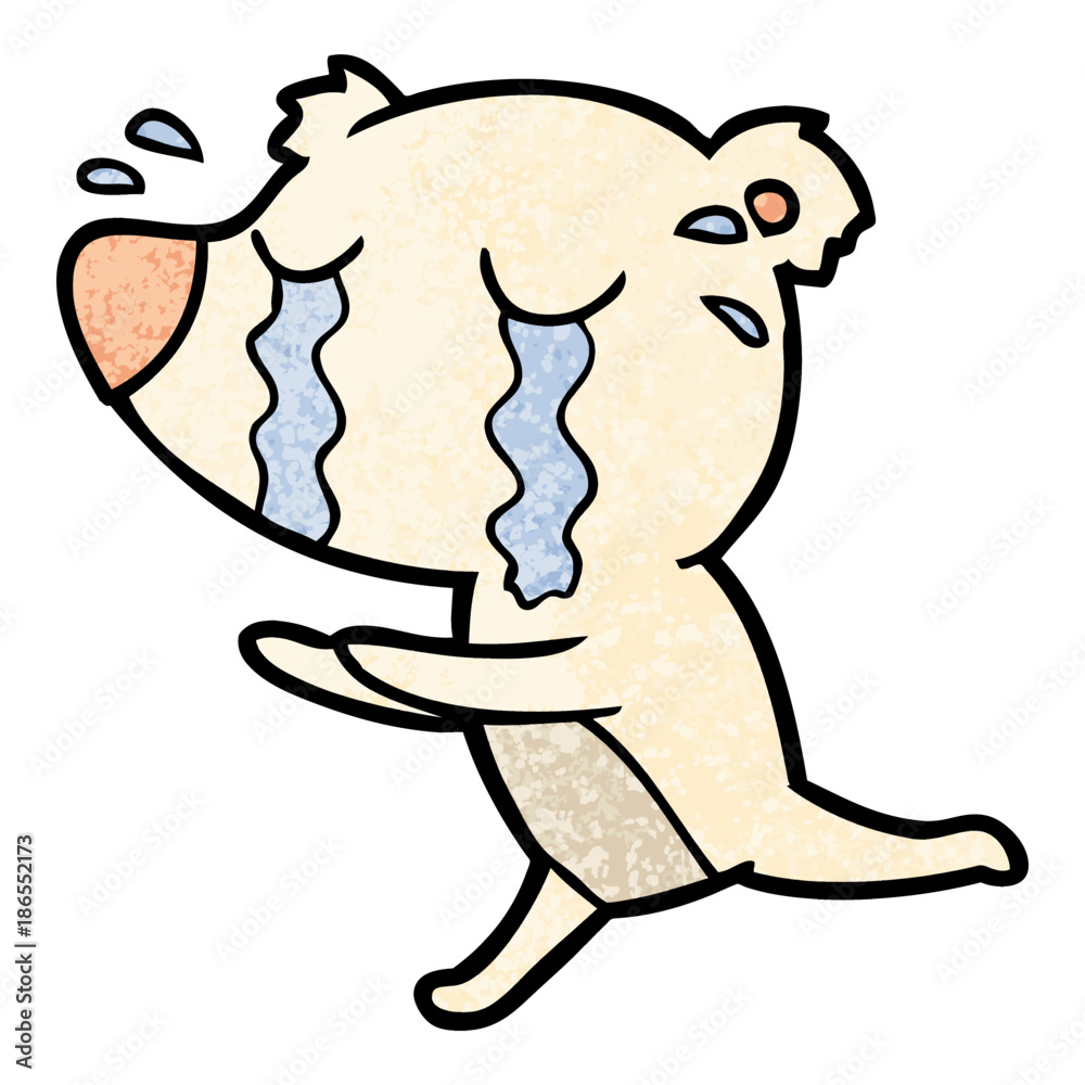 Fototapeta premium cartoon crying polar bear
