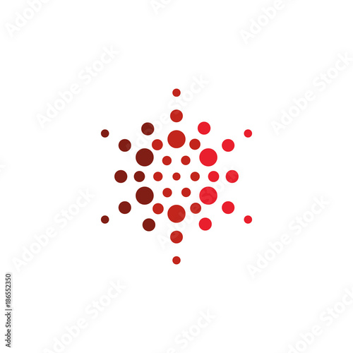 Abstract star halftone logo. New technology vector symbol.