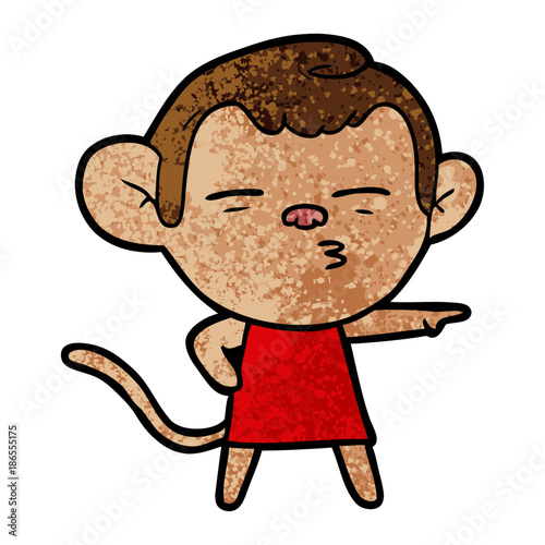cartoon suspicious monkey