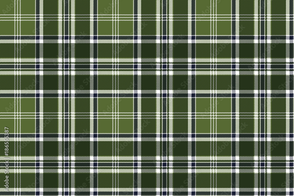 Fototapeta premium Green checkered plaid seamless fabric texture