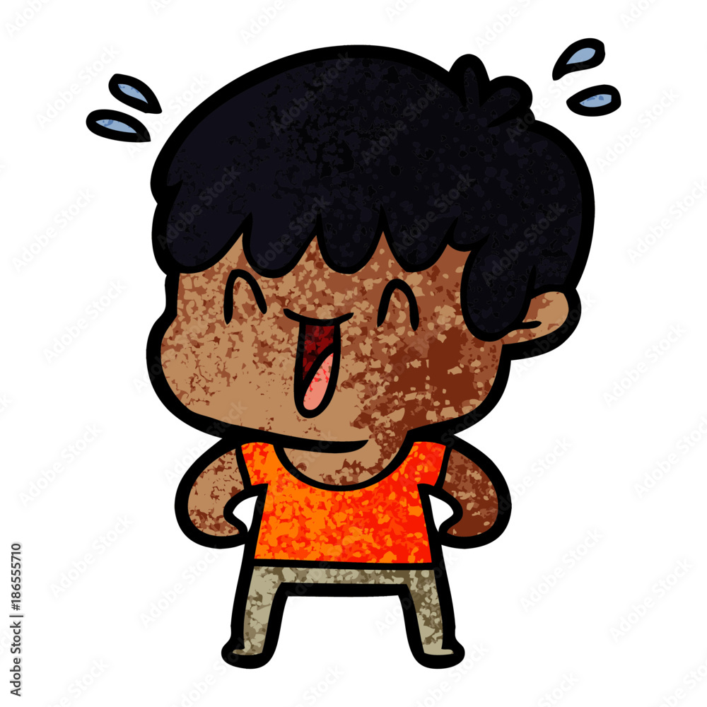 cartoon laughing boy