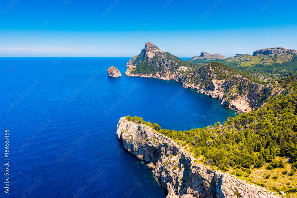 Coastline of the Formentor Peninsula in Mallorca Spain 