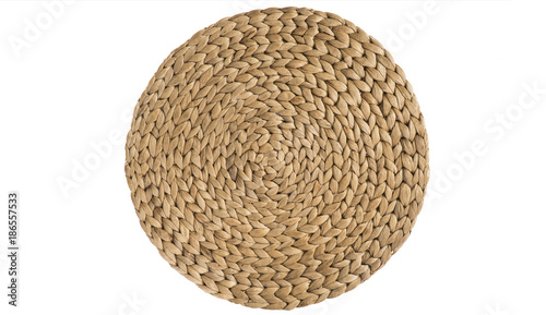 straw table mats, place mat, pot holder, dining table placemat, cup mat on the white background