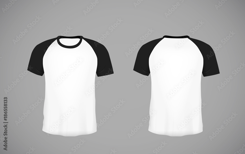 Men's slim-fitting short sleeve baseball shirt. Black Mock-up design template for branding. Men's slim-fitting short sleeve baseball shirt. Black Mock-up design template for branding.
