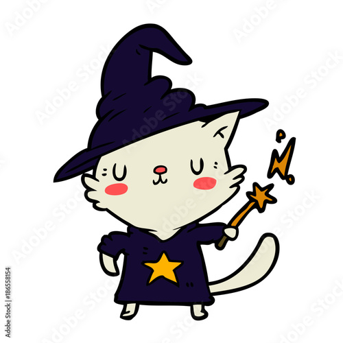magical amazing cartoon cat wizard