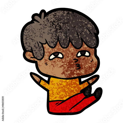 cartoon curious man