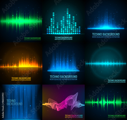 Set of vector audio scales.
