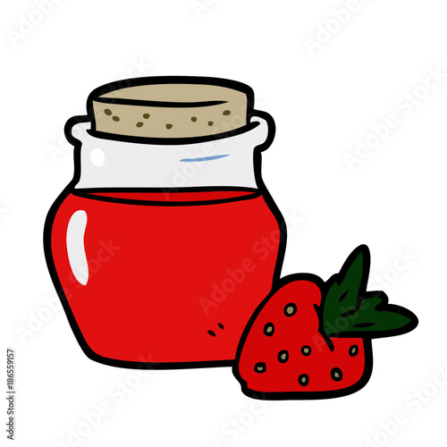 cartoon jar of strawberry jam