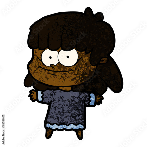 cartoon girl smiling