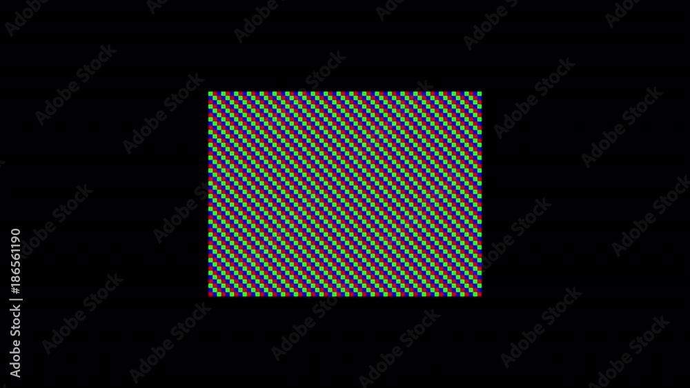 sequence of television, video and vcr images showing no signal, grids