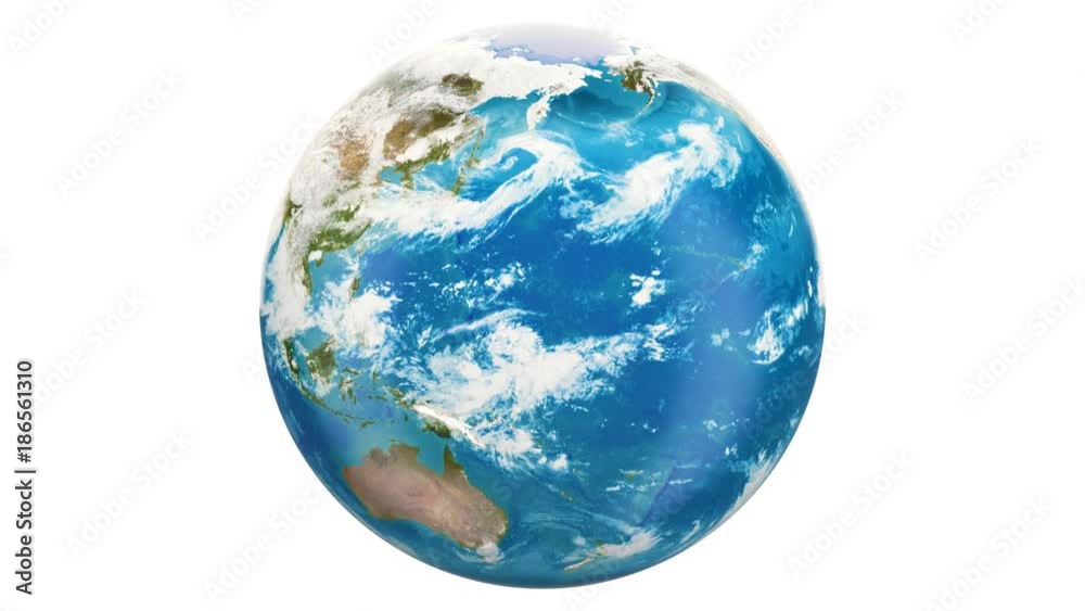 Earth Globe rotation, 3D rendering isolated on white background Earth Globe rotation, 3D rendering isolated on white background