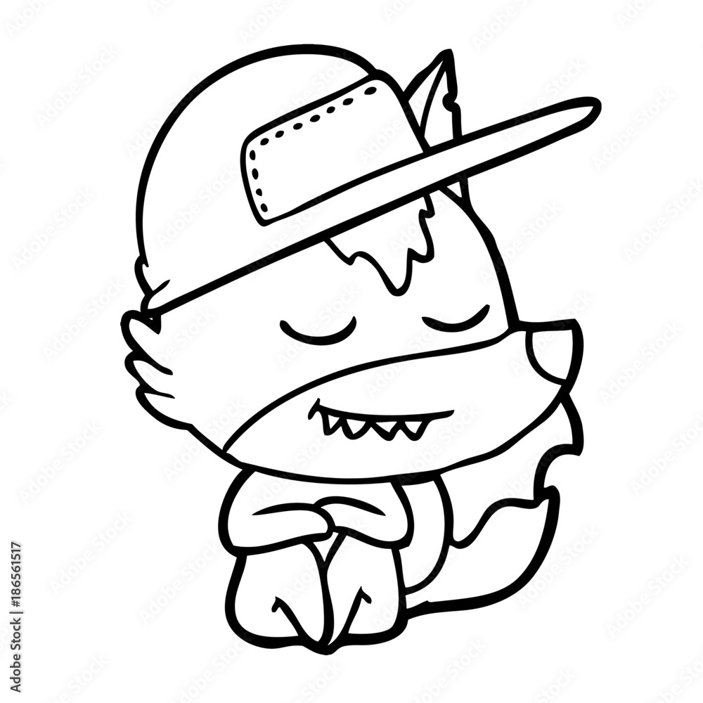 friendly cartoon wolf sitting friendly cartoon wolf sitting