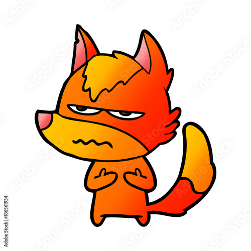Fototapeta Naklejka Na Ścianę i Meble -  angry fox cartoon character