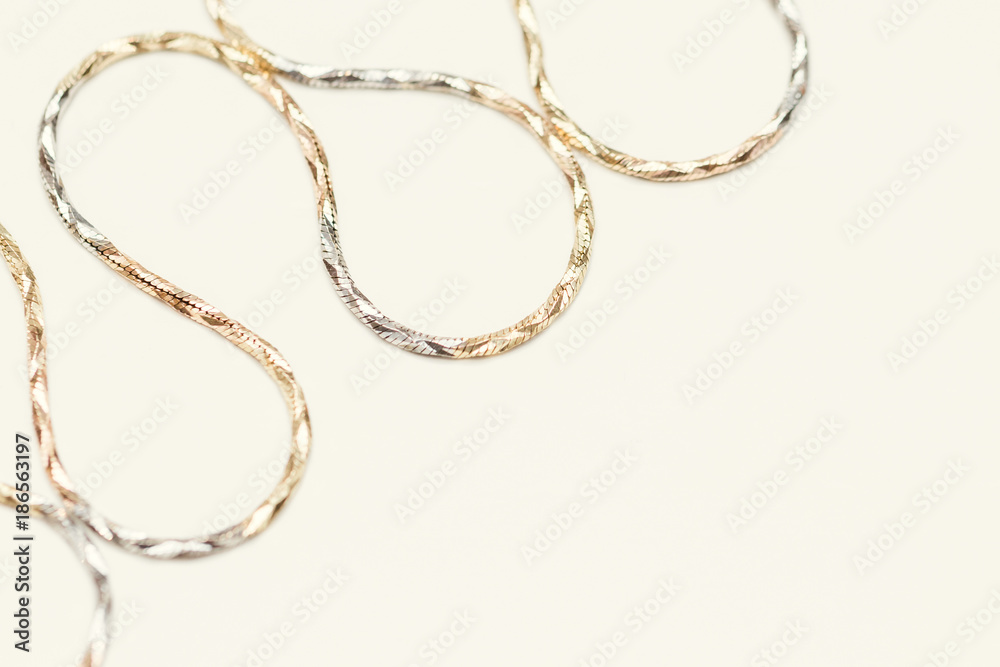 Gold chain on white background Gold chain on white background