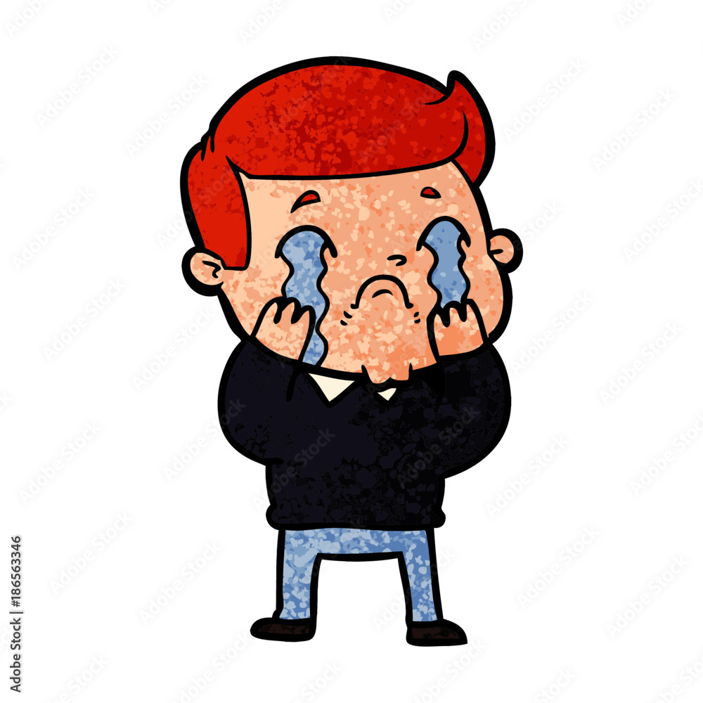 cartoon man crying