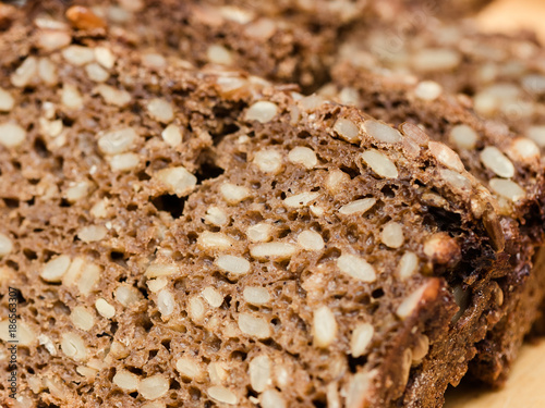 Fresh brown bread close up
