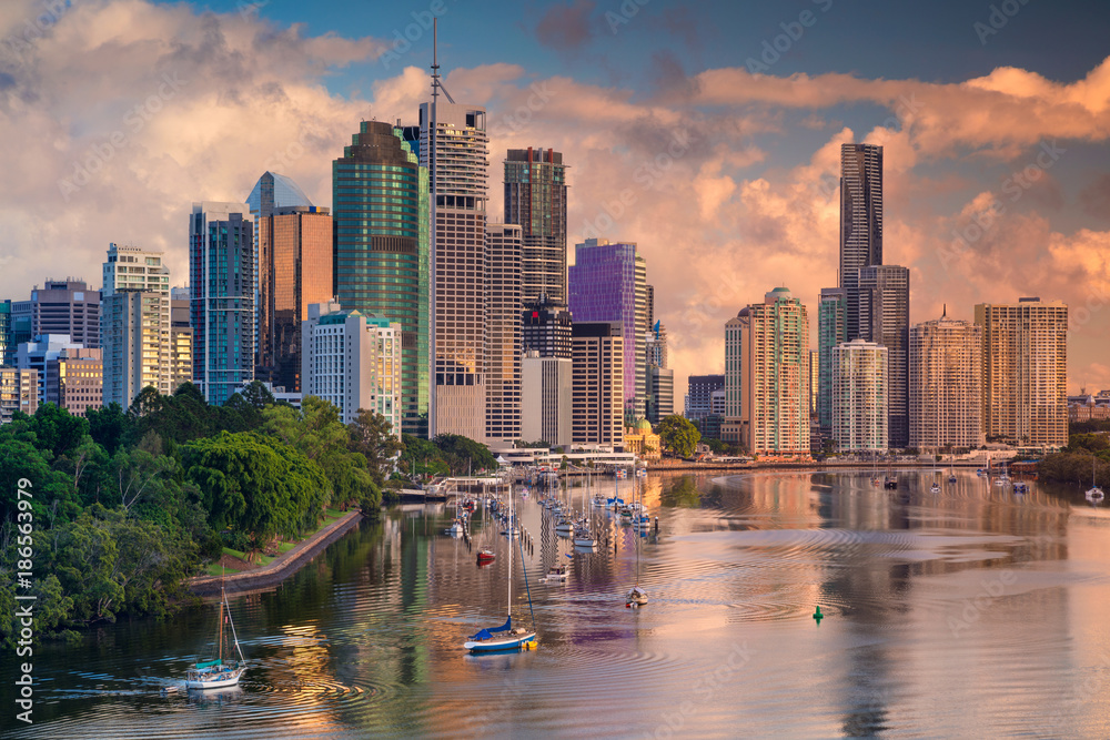 Brisbane. Cityscape image of Brisbane skyline, Australia during sunrise.