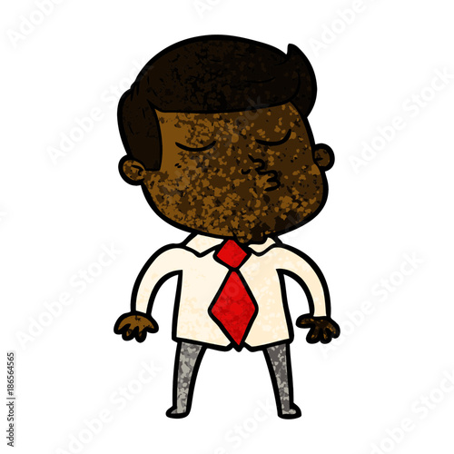 cartoon model guy pouting