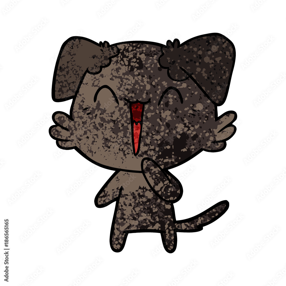 Fototapeta premium laughing little dog cartoon