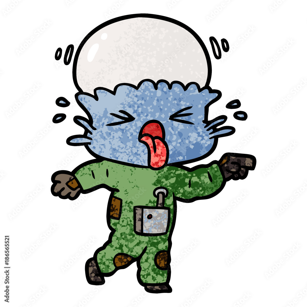 weird cartoon alien pointing