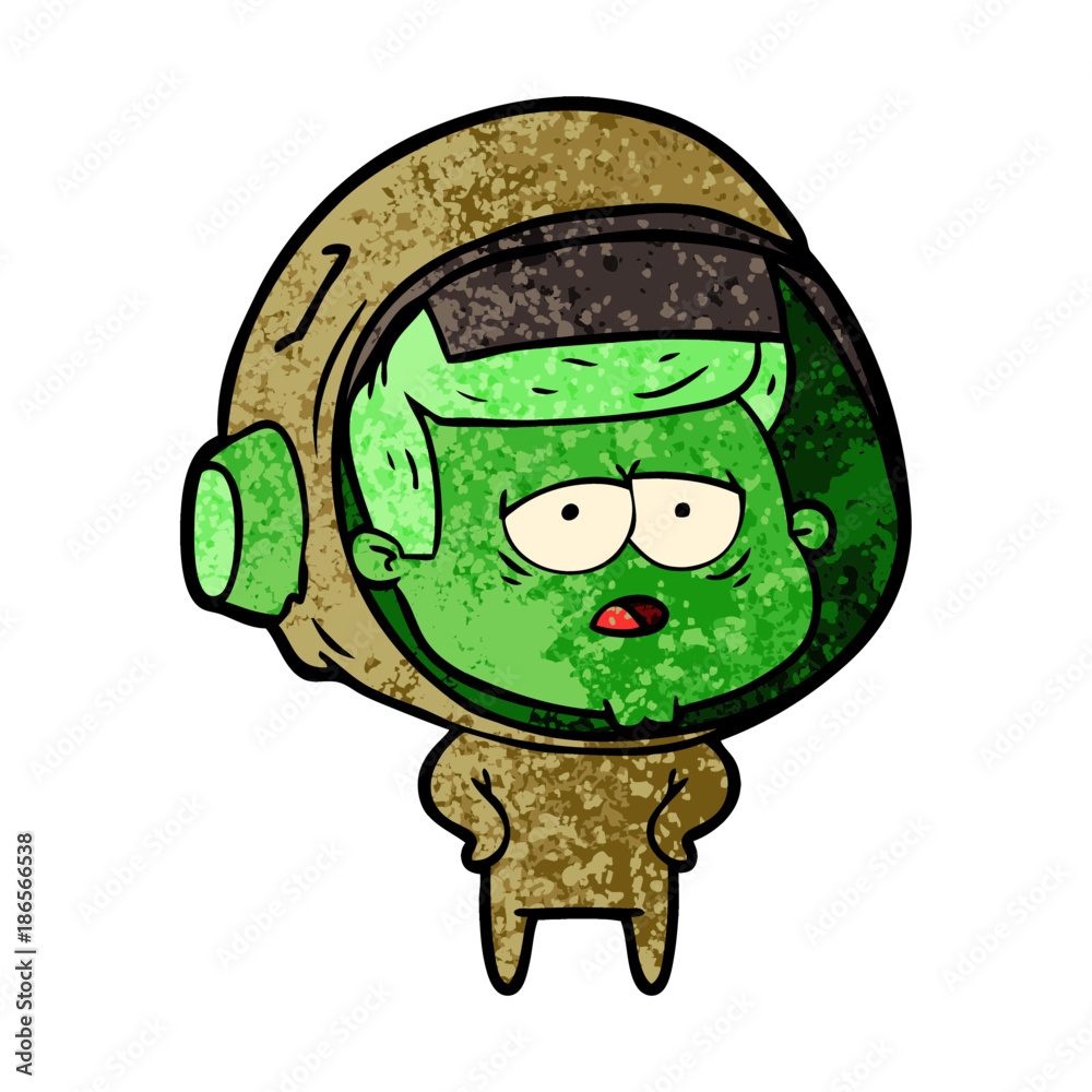 cartoon tired astronaut cartoon tired astronaut
