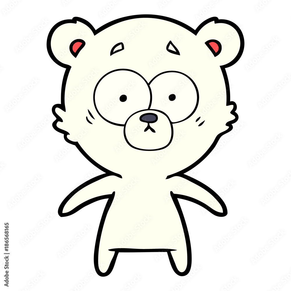 Fototapeta premium worried polar bear cartoon