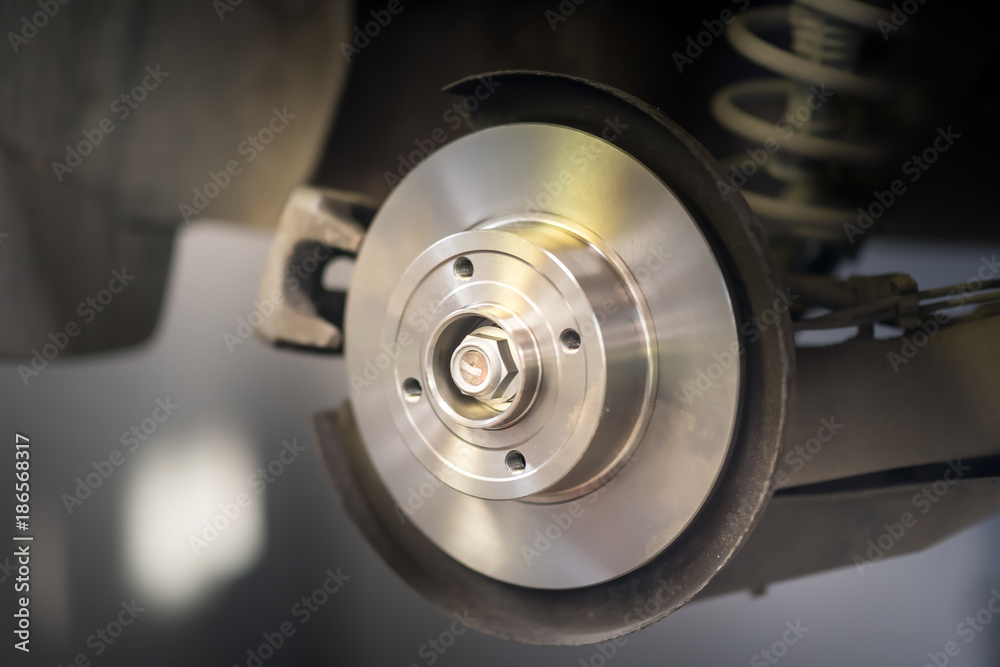 Car brake disc without wheels closeup Car brake disc without wheels closeup