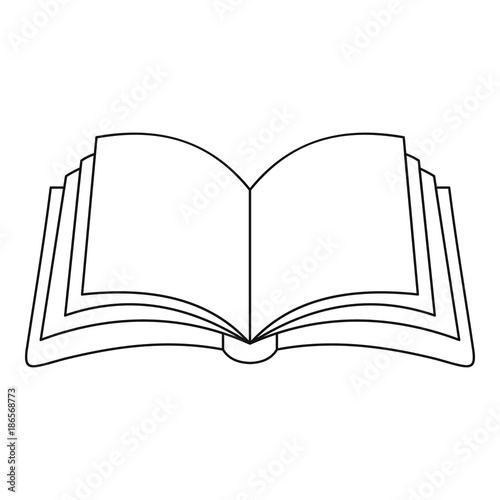 Publication in book icon. Outline illustration of publication in book vector icon for web