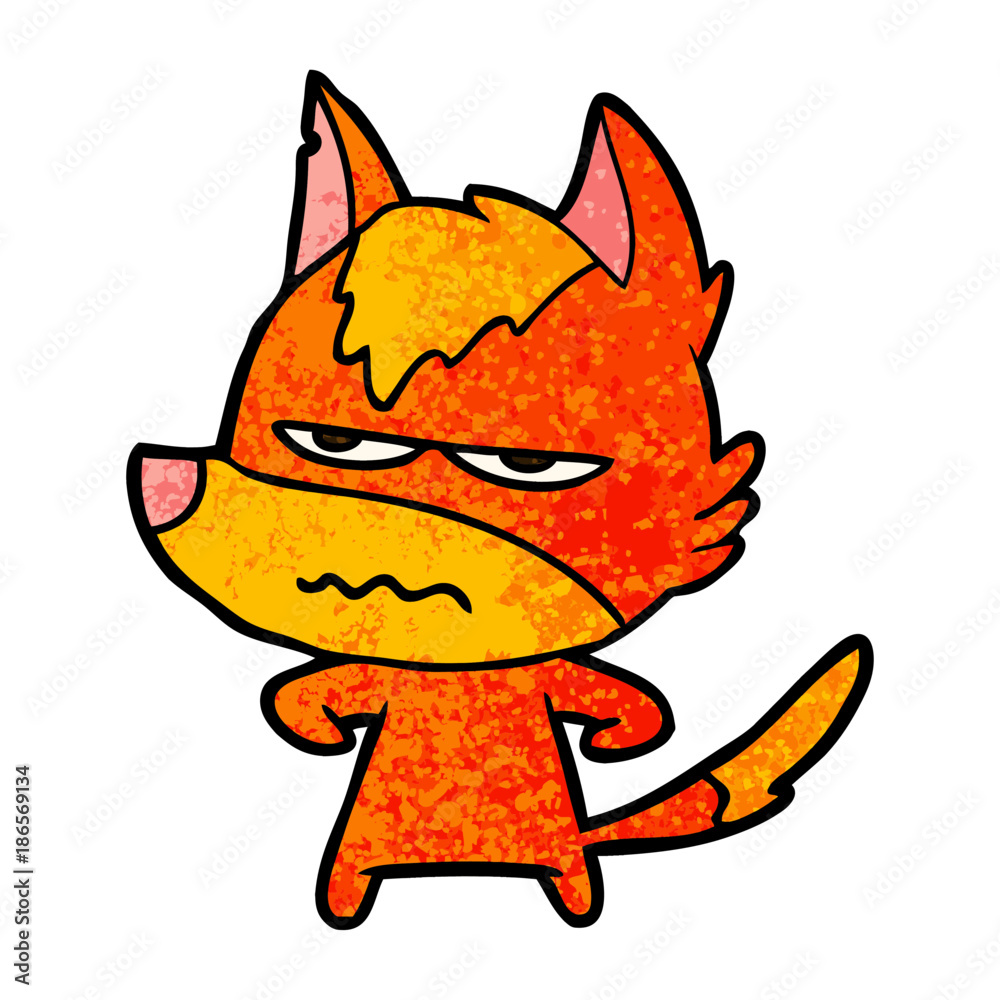 angry fox cartoon character