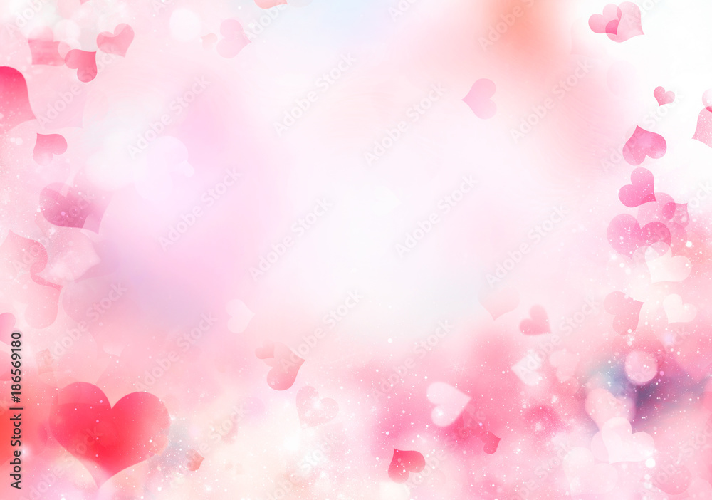 Blurred hearts pink valentine background. Blurred hearts pink valentine background.