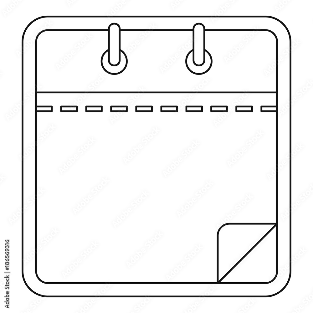 Blank calendar icon. Outline illustration of blank calendar vector icon for web Blank calendar icon. Outline illustration of blank calendar vector icon for web