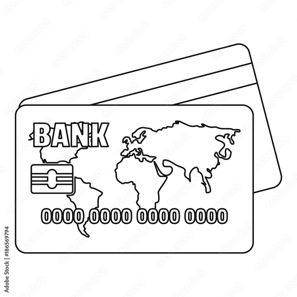 Credit card icon. Outline illustration of credit card vector icon for web Credit card icon. Outline illustration of credit card vector icon for web