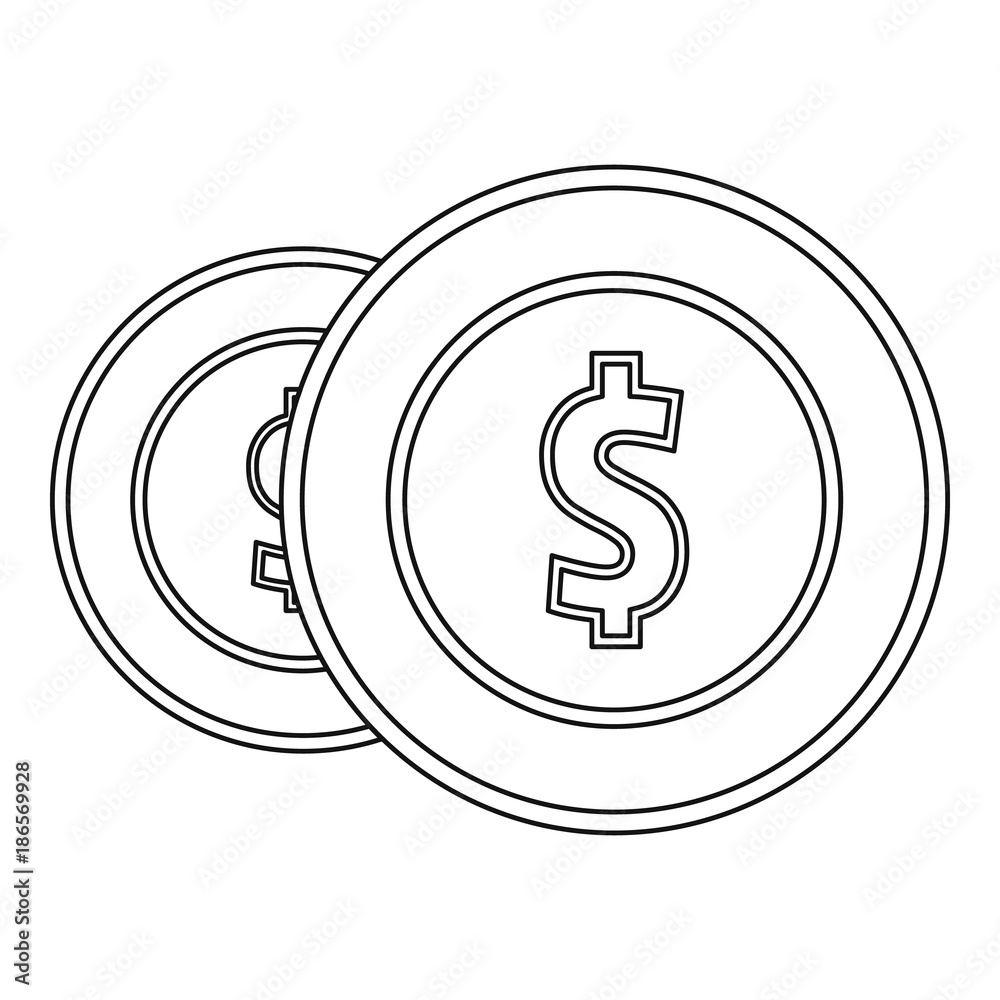 Coin icon. Outline illustration of coin vector icon for web Coin icon. Outline illustration of coin vector icon for web