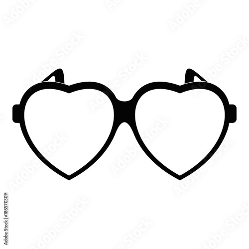 Heart eyeglasses icon. Simple illustration of heart eyeglasses vector icon for web