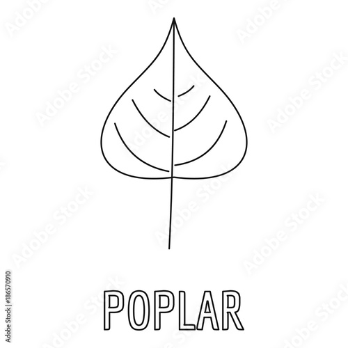 Poplar leaf icon. Outline illustration of poplar leaf vector icon for web