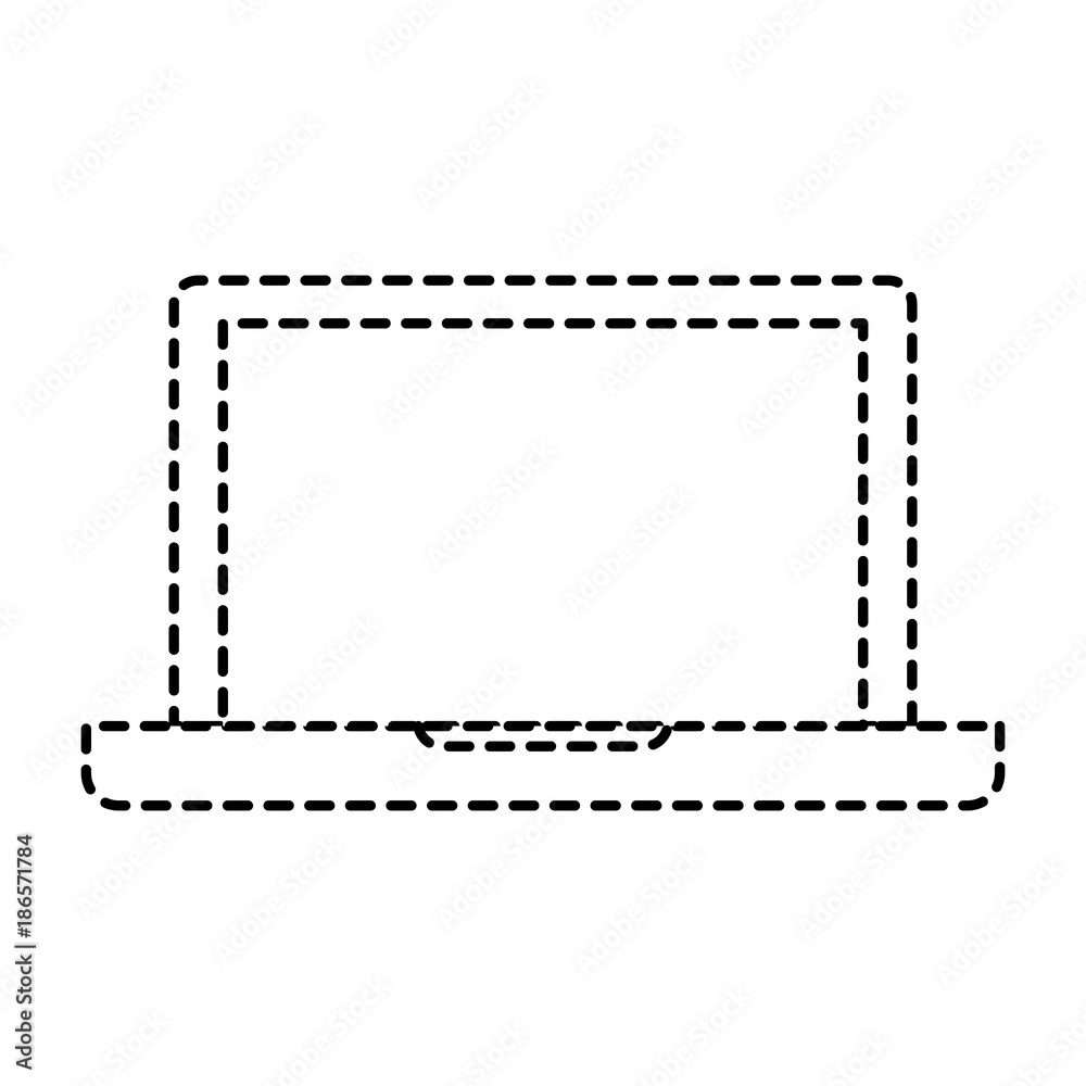 laptop computer icon in monochrome dotted silhouette