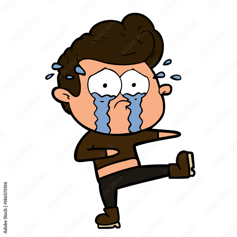 Fototapeta premium cartoon crying dancer