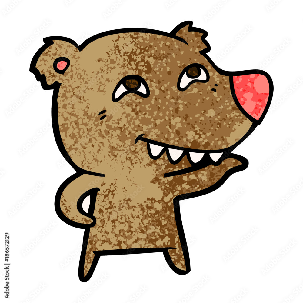 cartoon bear showing teeth cartoon bear showing teeth