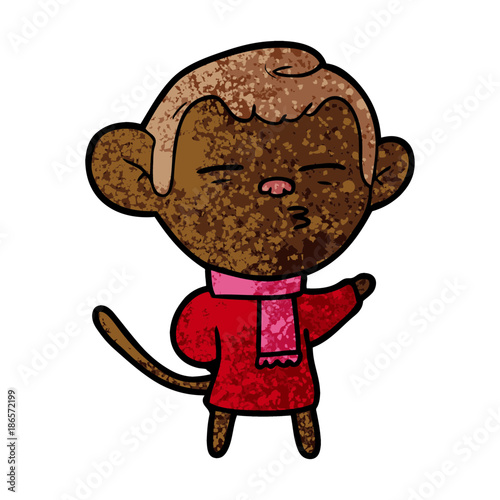 cartoon suspicious monkey