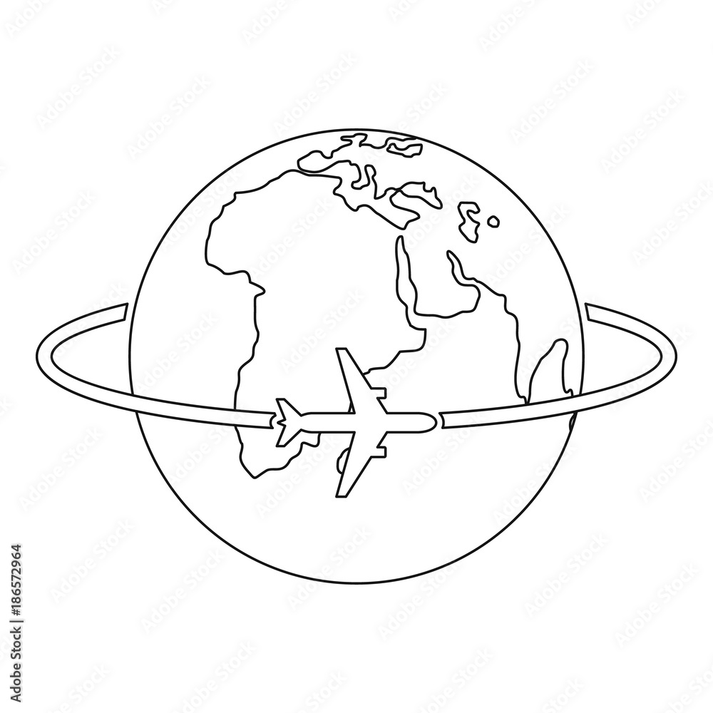 Worldwide icon. Outline illustration of worldwide vector icon for web