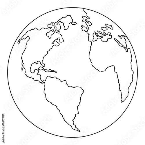 Continent planet icon. Outline illustration of continent planet vector icon for web