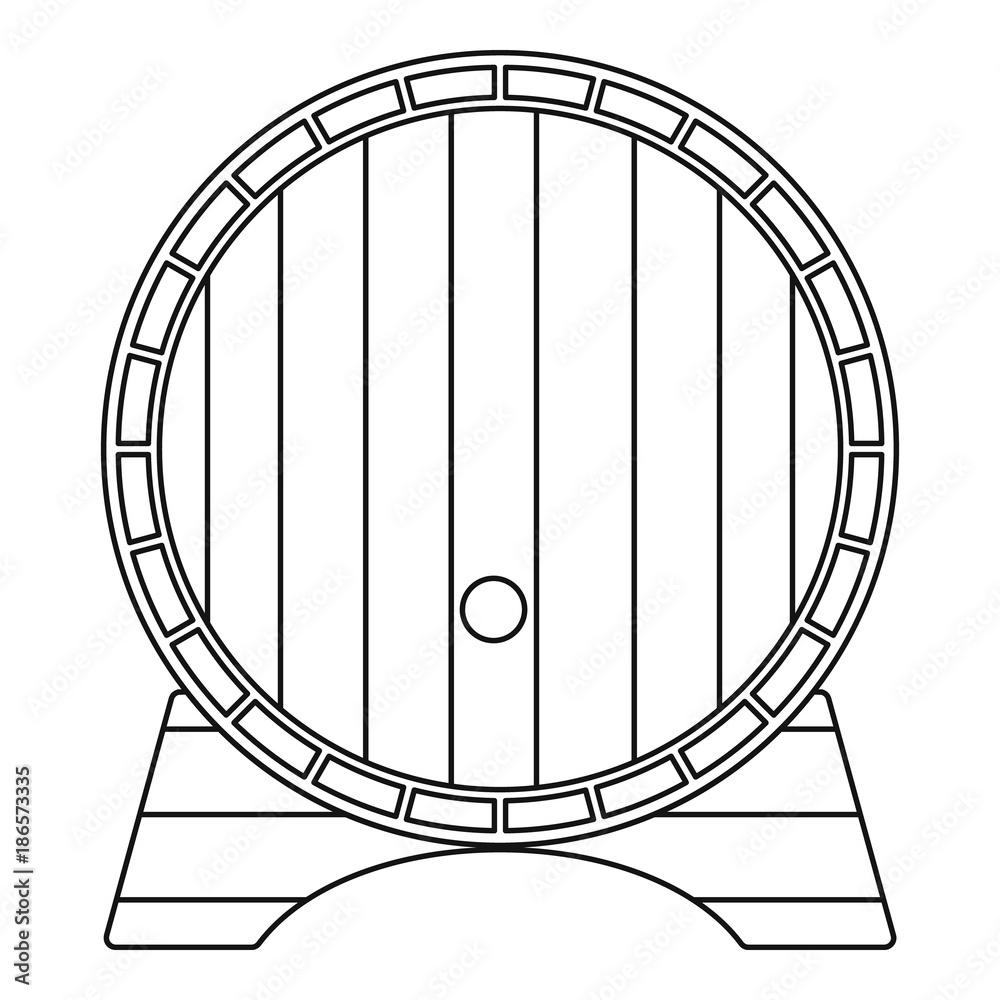 Beer barrel icon. Outline illustration of beer barrel vector icon for web Beer barrel icon. Outline illustration of beer barrel vector icon for web