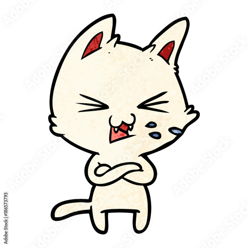 cartoon cat with crossed arms
